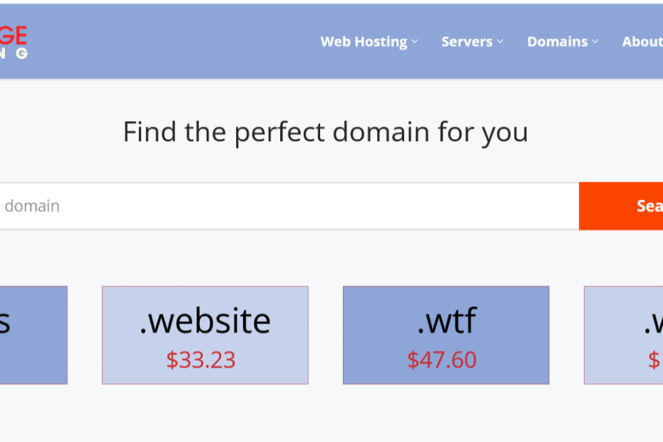 Search for your domain on Advantage Hosting